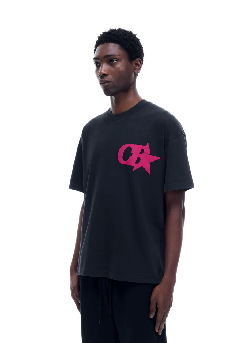 Cole Buxton T-shirt CB STAR T-SHIRT VINTAGE BLACK / PINK - Image 3