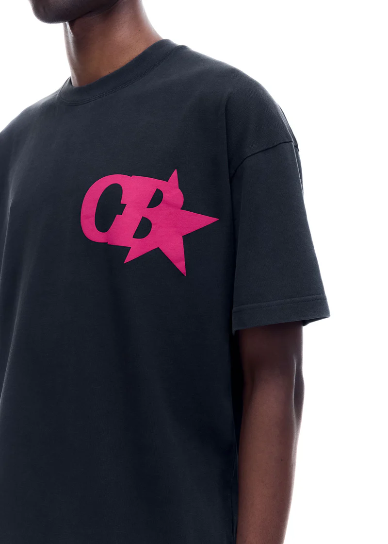 Cole Buxton T-shirt CB STAR T-SHIRT VINTAGE BLACK / PINK - Image 2